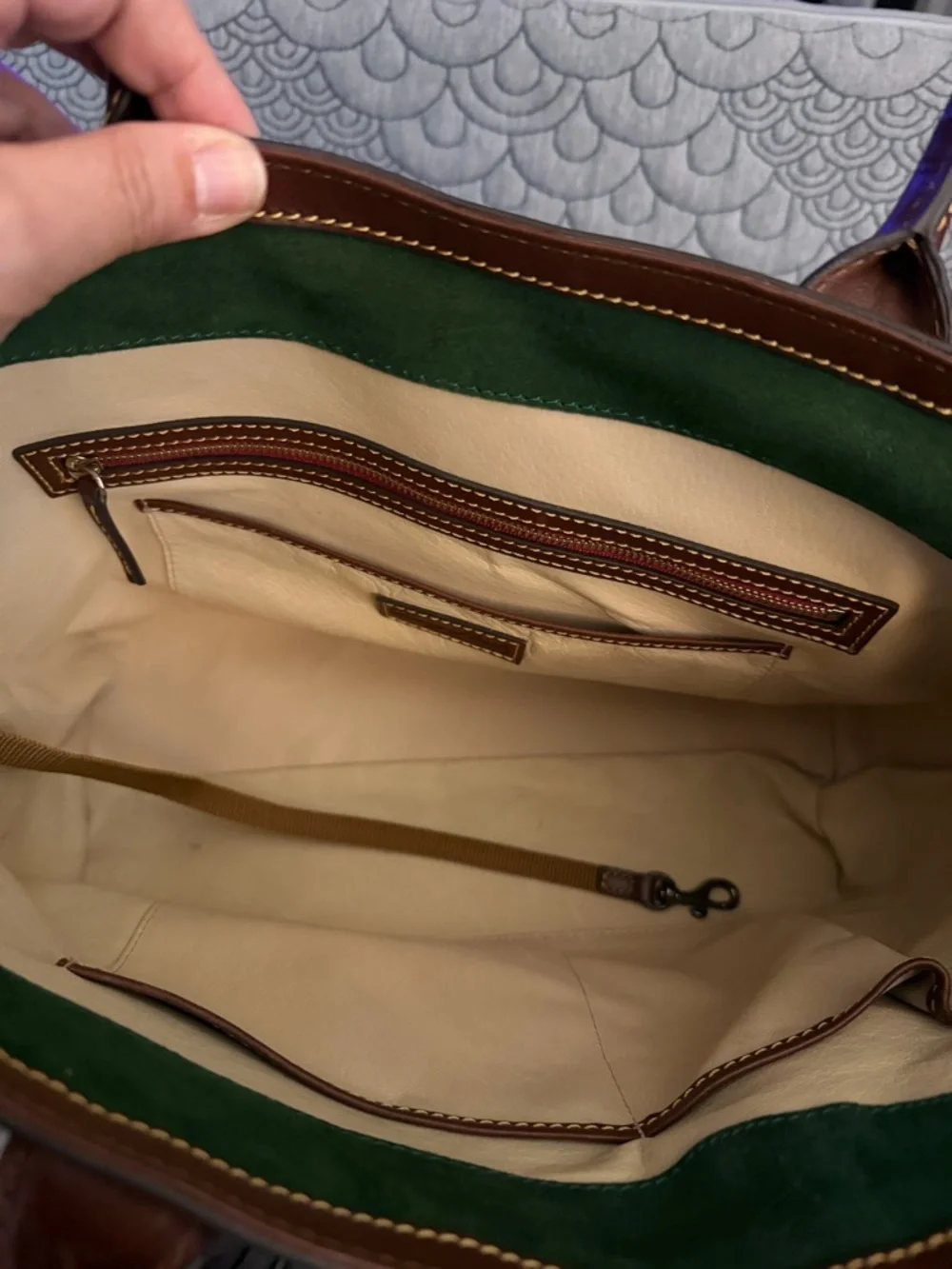 Dooney & Bourke Florentine Vacchetta LeatherTote Bag with Brass Hardware - Picture 10 of 12